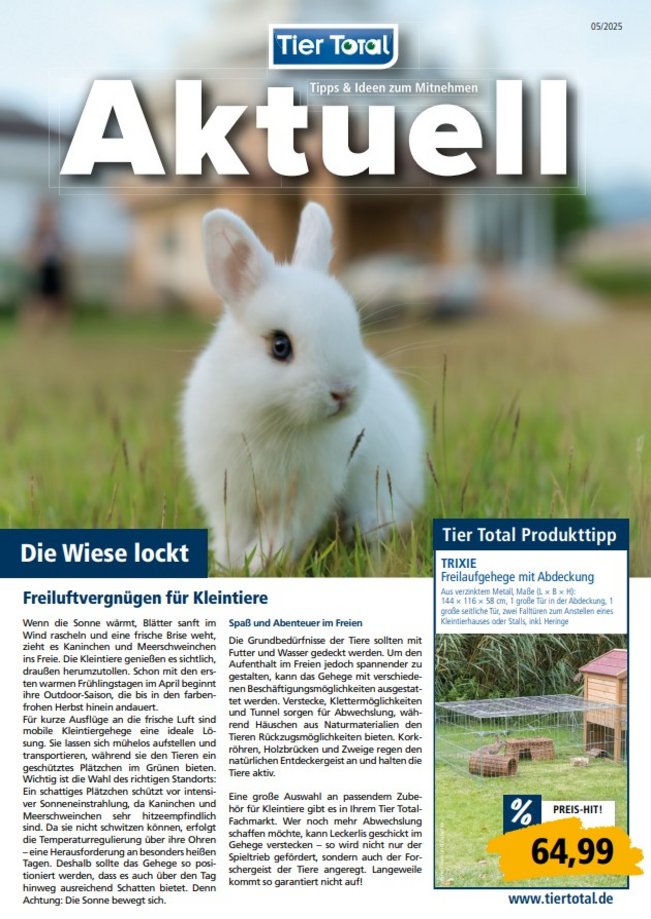 Hier unsere aktuelle Werbung entdecken! Die Wiese lockt!